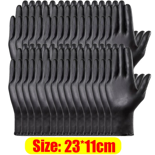 100/1PCS Disposable PVC Gloves Thickened Household Disposable Cleaning Gloves Black Nitrile Glove Safety Mechanic Kitchen Gloves