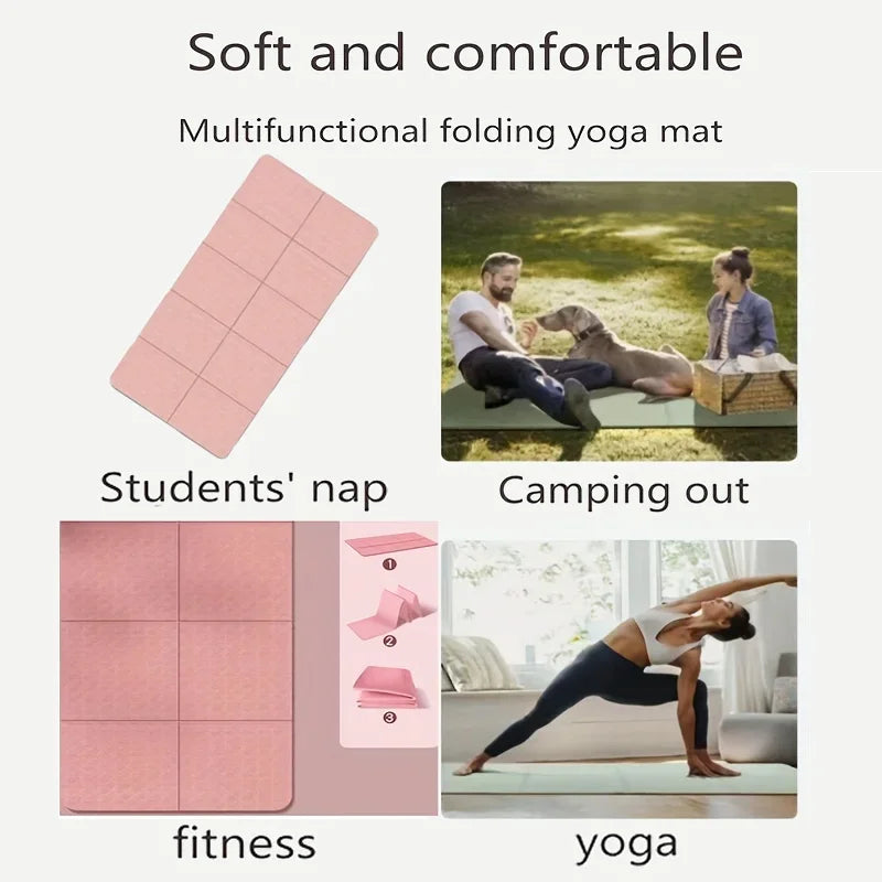 Foldable Yoga Mats Are Suitable for Travel Non-slip, Eco-friendly, Lightweight Folding Exercise Mats, Portable Home Gyms and Out