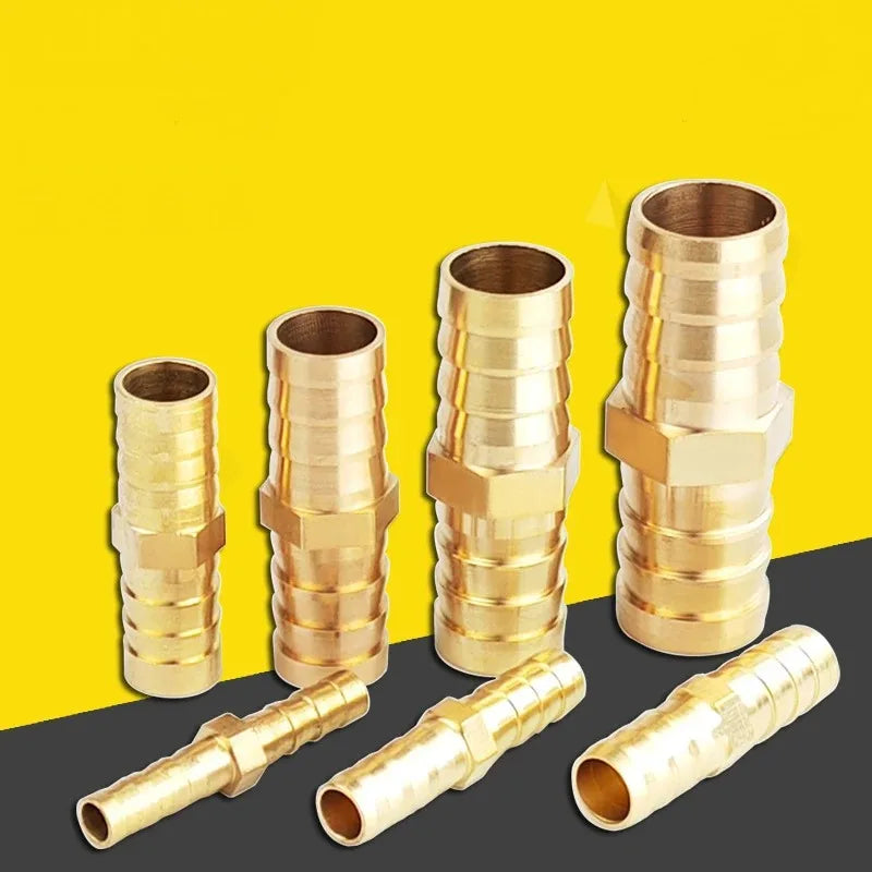 10pcs Brass Double Pagoda Joint For 6/8/10/12mm Hose Copper Pagoda Water Tube Fittings Quick Connector Garden Irrigation Adapter