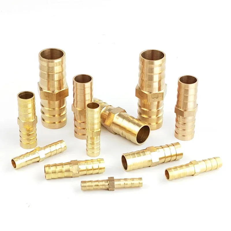 10pcs Brass Double Pagoda Joint For 6/8/10/12mm Hose Copper Pagoda Water Tube Fittings Quick Connector Garden Irrigation Adapter