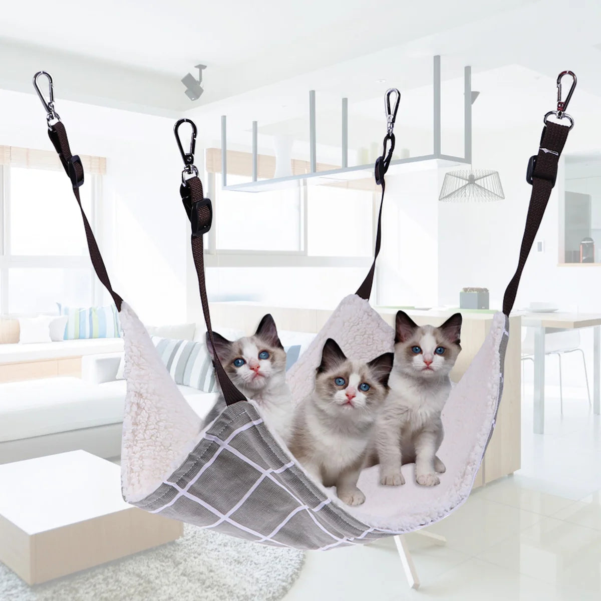 Cat Cradle Hanging Bed High Place Hammock for Cats Puppy Decorative Cushion Foldable Storage Pet Supplies Cat Bed