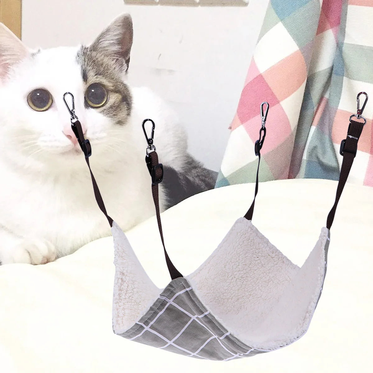 Cat Cradle Hanging Bed High Place Hammock for Cats Puppy Decorative Cushion Foldable Storage Pet Supplies Cat Bed