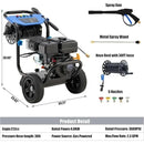 Gas Pressure Washer 3600 PSI, 2.3 GPM Heavy Duty High Power Washer,212CC Engine with 30FT Hose, Axial Aluminum Pump, Soap Tank