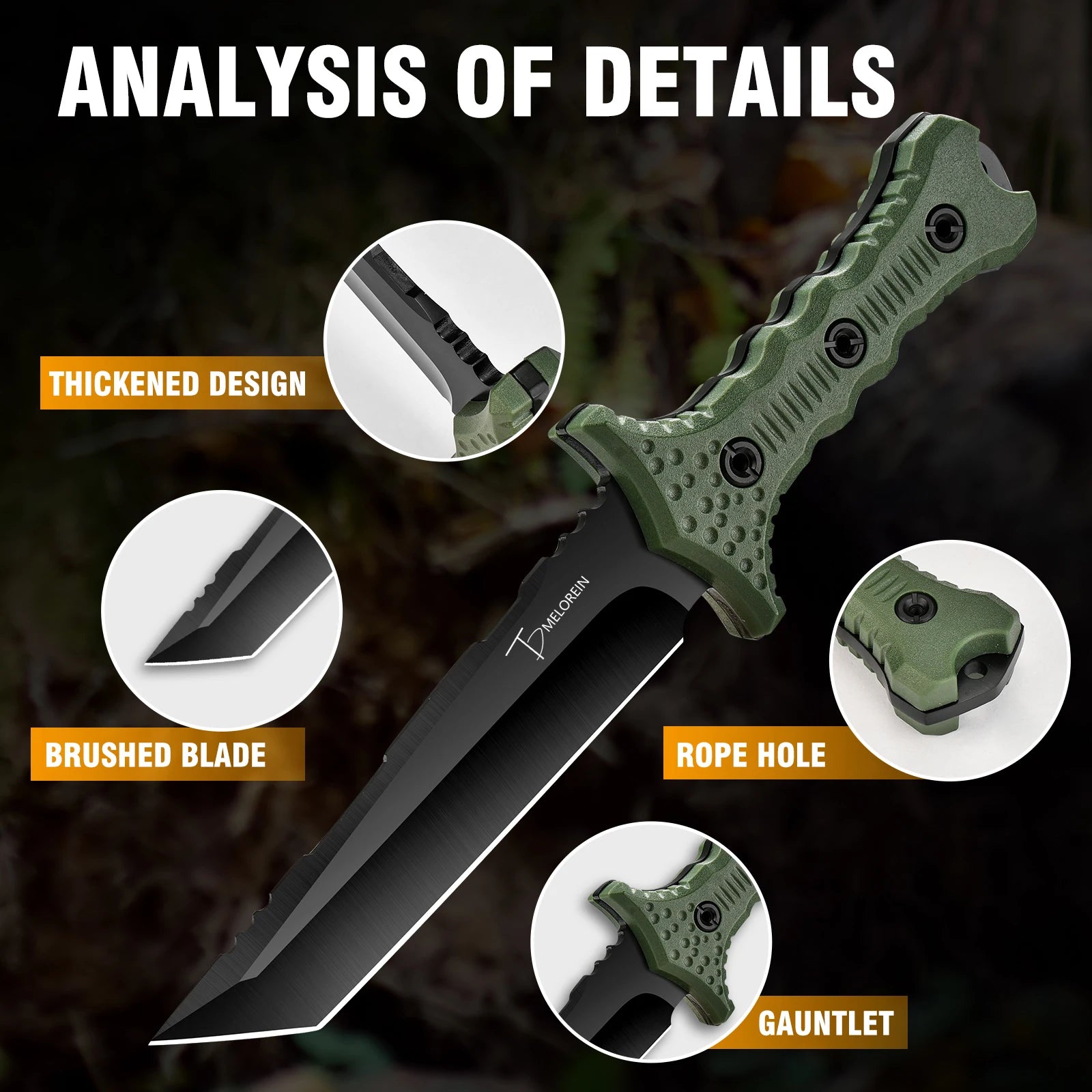 A Powerful Tool Knife for Wilderness Adventures, Made of High Hardness Stainless Steel, with a Fixed Blade Body