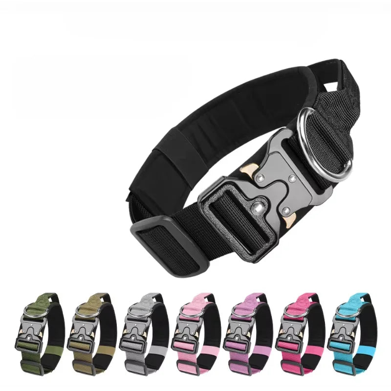 Large Dog Collars Leash Harness Medium Big Collar Durable Tactical Adjustable Training German Shepherd Set Supplies Accessories