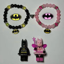 2PCS/set Fast And Furious Bat Matching Bracelets For Couples Bracelets Cool Race Car Victory Banner BFF Beaded Bracelet Jewelry