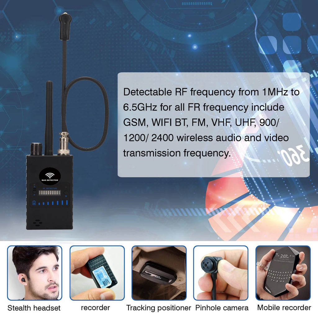 Handheld Hotel Anti Candid Camera Detector,Anti-monitoring Pinhole camera Signal Detect, Anti-eavesdropping GPS Tracker Detector