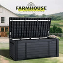 "120 Gallon Outdoor Storage Deck Box - Waterproof Lockable Bench w/ Cushion, Patio & Garden Storage Solution"