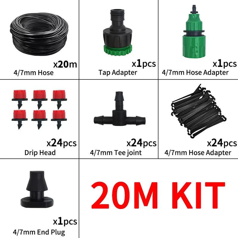Automatic Watering Garden Hose Micro Drip Watering Kits Adjustable Nozzle Garden Supplies System Water