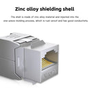 Clearance_CAT6A CAT7 RJ45 Keystone Shielded Slot FTP Zinc Alloy Module Connector Network Insert Tool-Free Coupler 10GB Internet