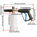 New High Pressure Washer Gun 1/4"Quick Connector M22-14MM Aluminum Snow Foam Lance Soap Water Gun with 5 Tips Portable Water Gun