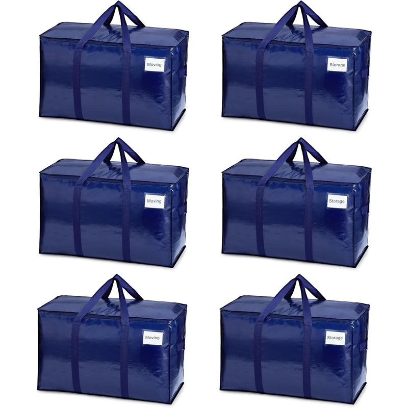 6 Pack Moving Bags, Heavy Duty, Moving Boxes Alternative, Packing Storage Supplies for Dorm Room Essentials  (Blue, 6 Pack)