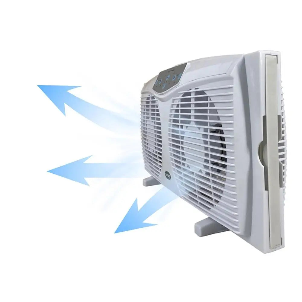 8 Inch Reversible Twin Window Fan 3 Speed Electric Thermostat Efficient Air Circulator Quiet Home Cooling Solution