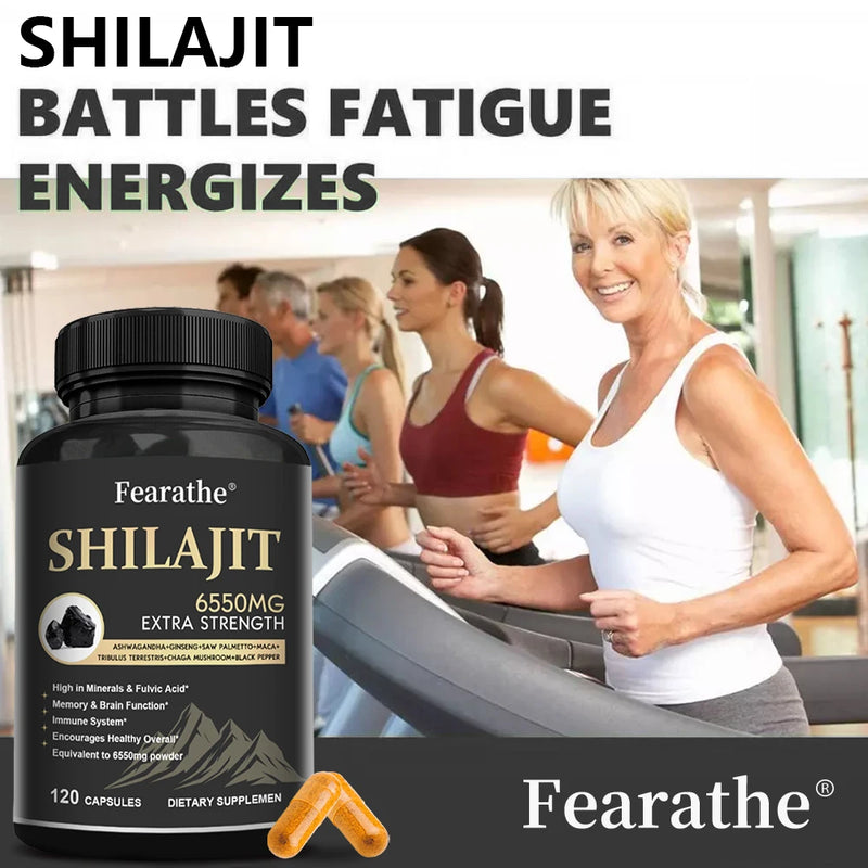 6550MG Natural Shilajit Fulvic Acid Mineral Supplement for Immune Health, Metabolism, Brain Function and Overall Physical Health