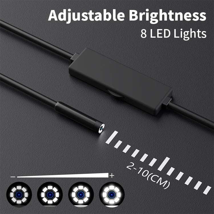 2MP 1080P 8mm Hard Cable  For iPhone  ISO OTG  USB Endoscope Camera CMOS Borescope Inspection Otoscope Digital Microscope 10M