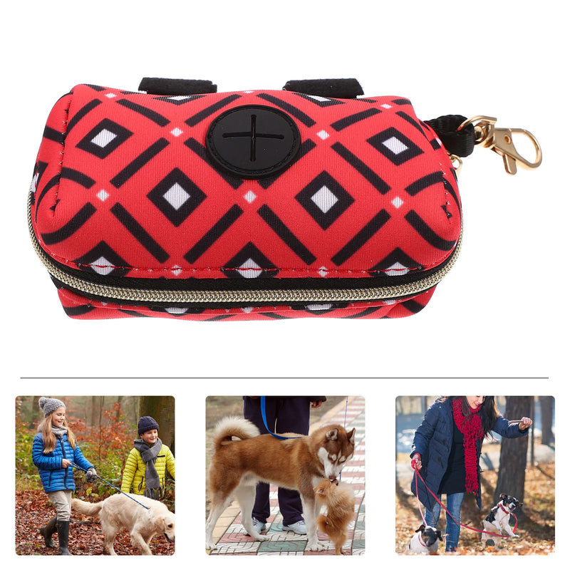 Poop Bag Holder Portable Puppy Treat Poop Container Polyester Durable Safe Outdoor leash harness waist pet supply