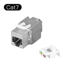 Clearance_CAT6A CAT7 RJ45 Keystone Shielded Slot FTP Zinc Alloy Module Connector Network Insert Tool-Free Coupler 10GB Internet