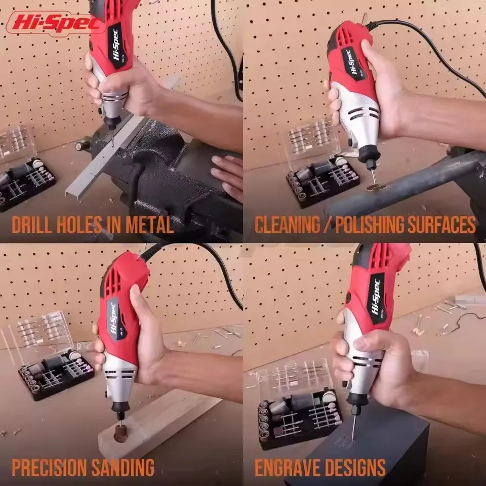 Hi-Spec 500W Electric Angle Grinder Machine Mini Electric Drill Engraver Rotary Tool Polishing Machine Grinder Angle Power Tool