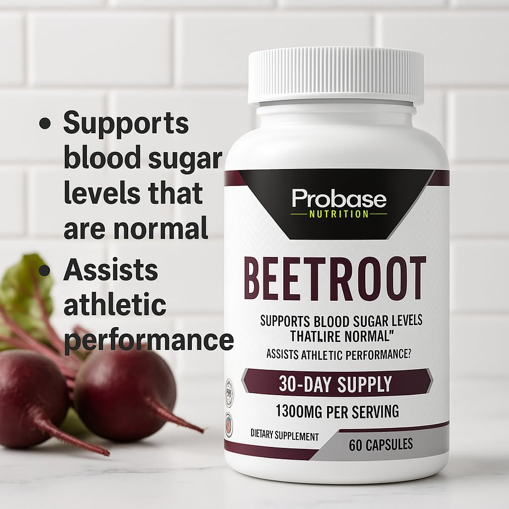 Probase Nutrition Beetroot 60 Capsules 30-Day Supply