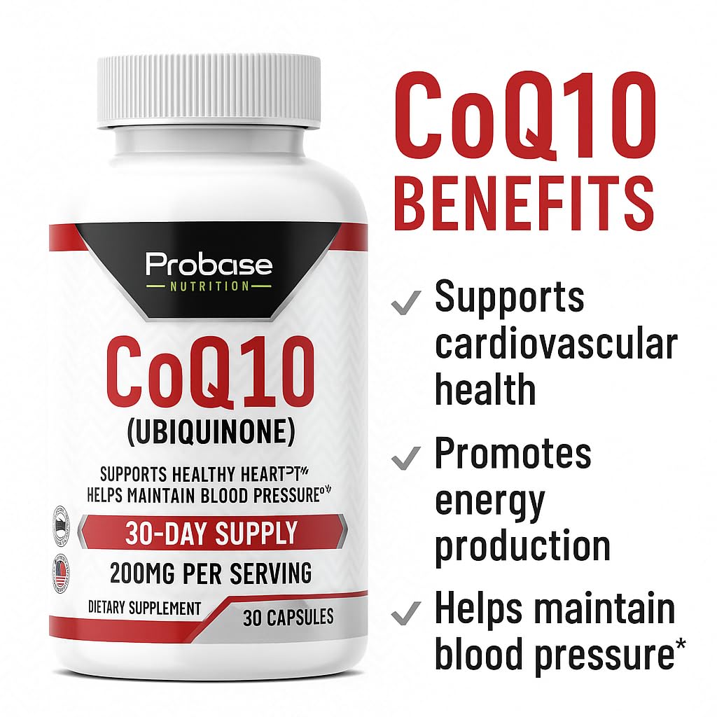 Probase Nutrition CoQ10 (Ubiquinone) 30 Capsules 30-Day Supply