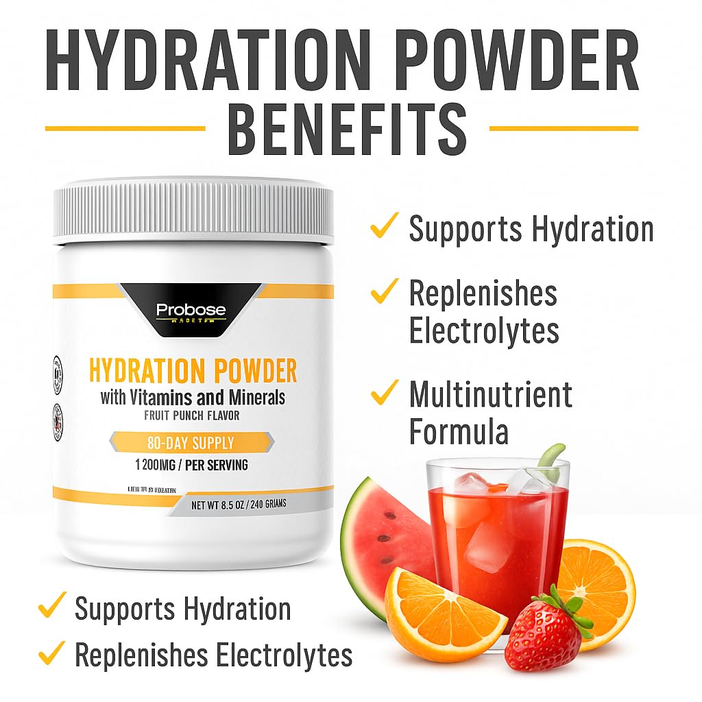 Probase Nutrition Hydration Powder - Fruit Punch Flavor 240 Grams