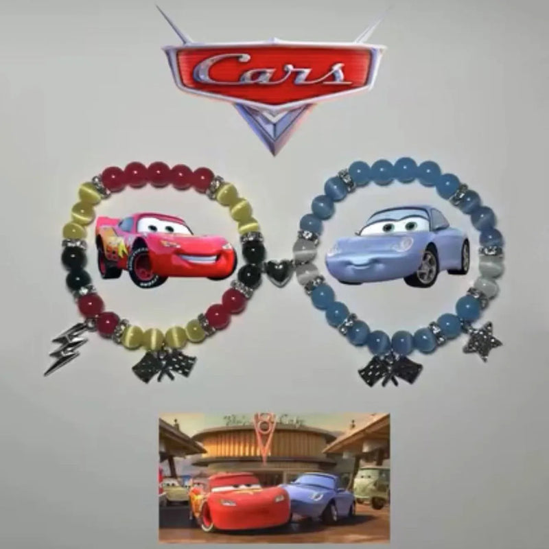 2PCS/set Fast And Furious Bat Matching Bracelets For Couples Bracelets Cool Race Car Victory Banner BFF Beaded Bracelet Jewelry