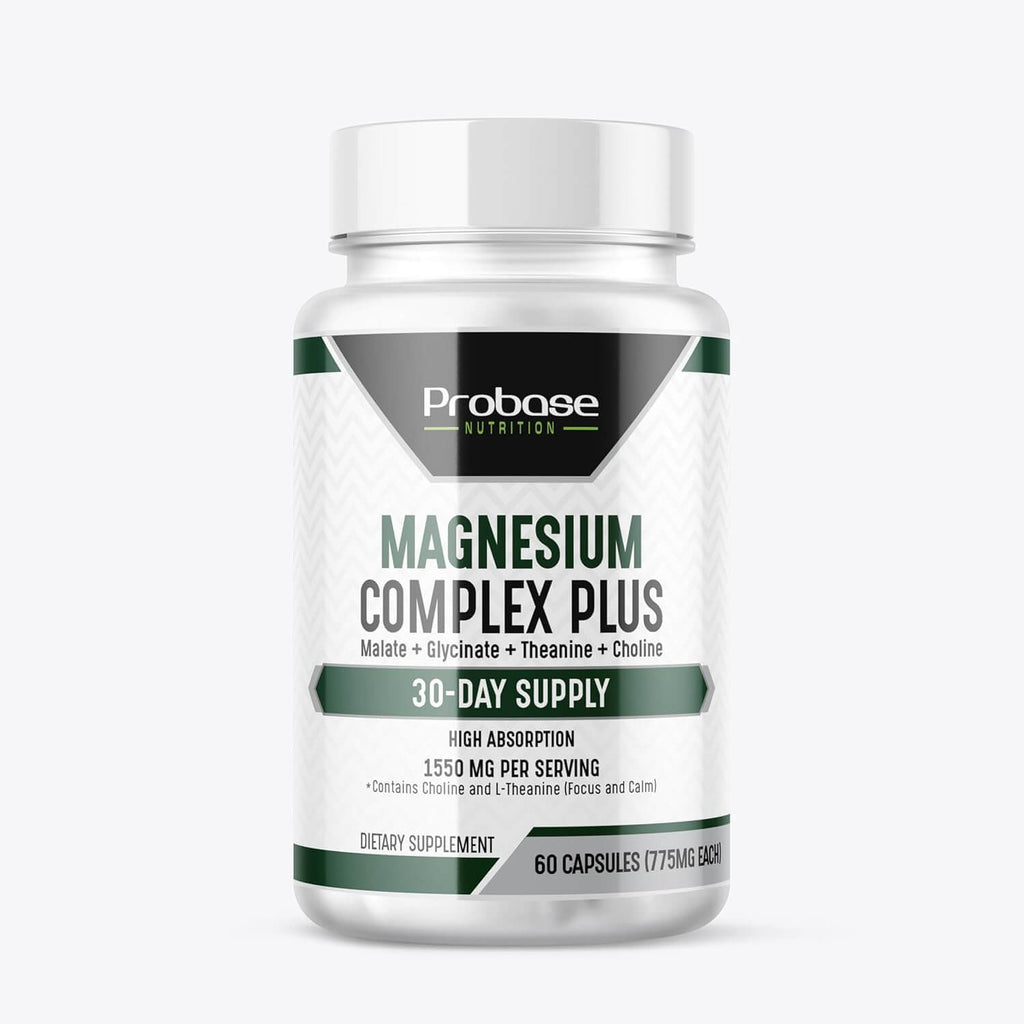 Magnesium Complex Plus with Magnesium Malate, Glycinate, L-Theanine, and Choline High Absorption Formula 60 Capsules 30-Day Supply