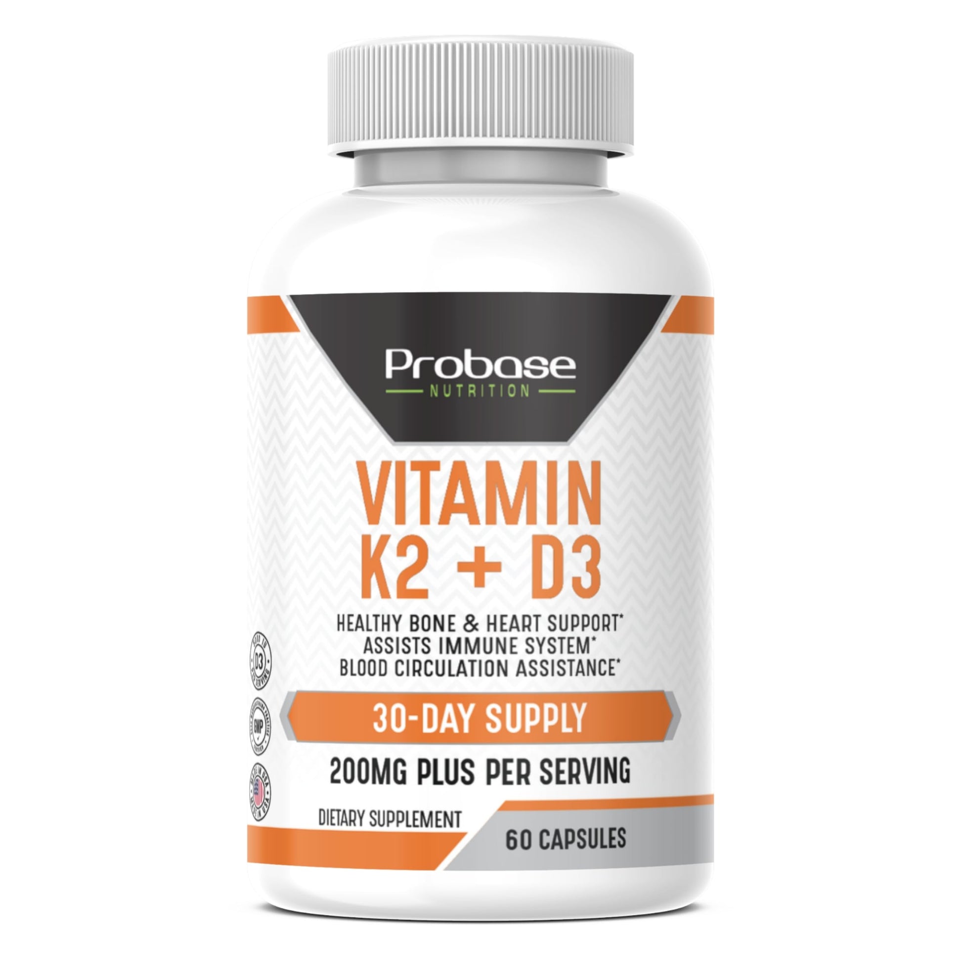 Probase Nutrition Vitamin K2 + D3 60 Capsules 30-Day Supply