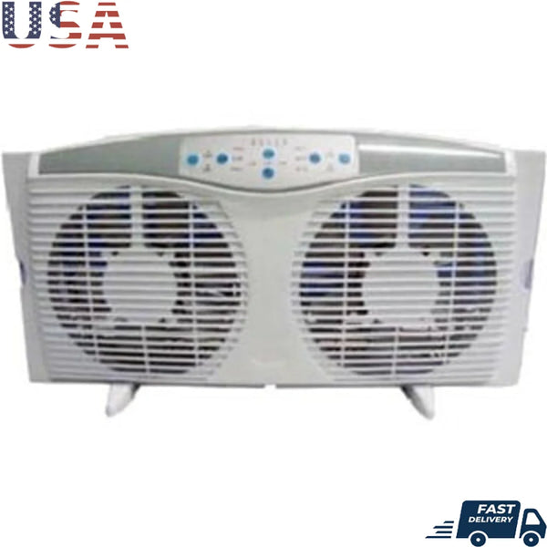 8 Inch Reversible Twin Window Fan 3 Speed Electric Thermostat Efficient Air Circulator Quiet Home Cooling Solution