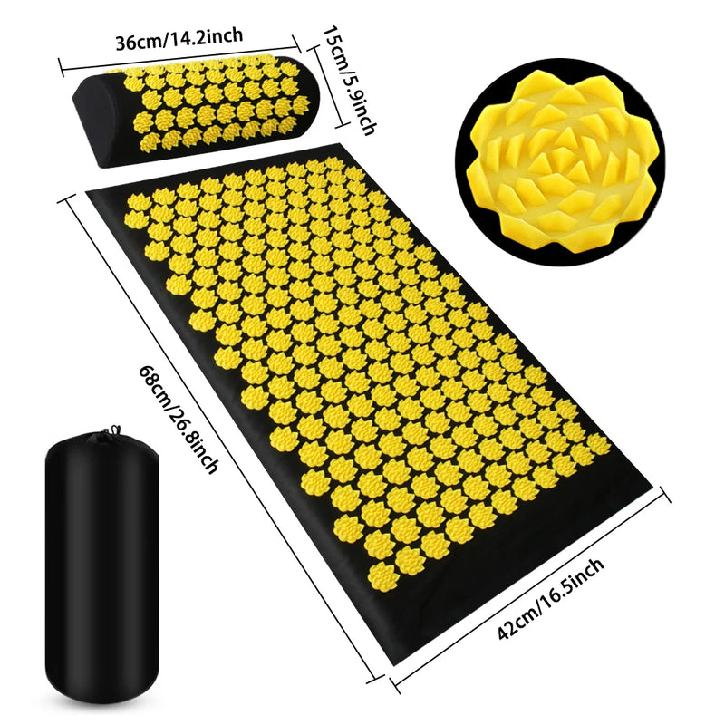 Acupressure Mat Kuznetsov's Applicator Yoga Mats Cushion Sensi Massage Body Pillow Foot Massager Mat With Needle Fitness Pilates