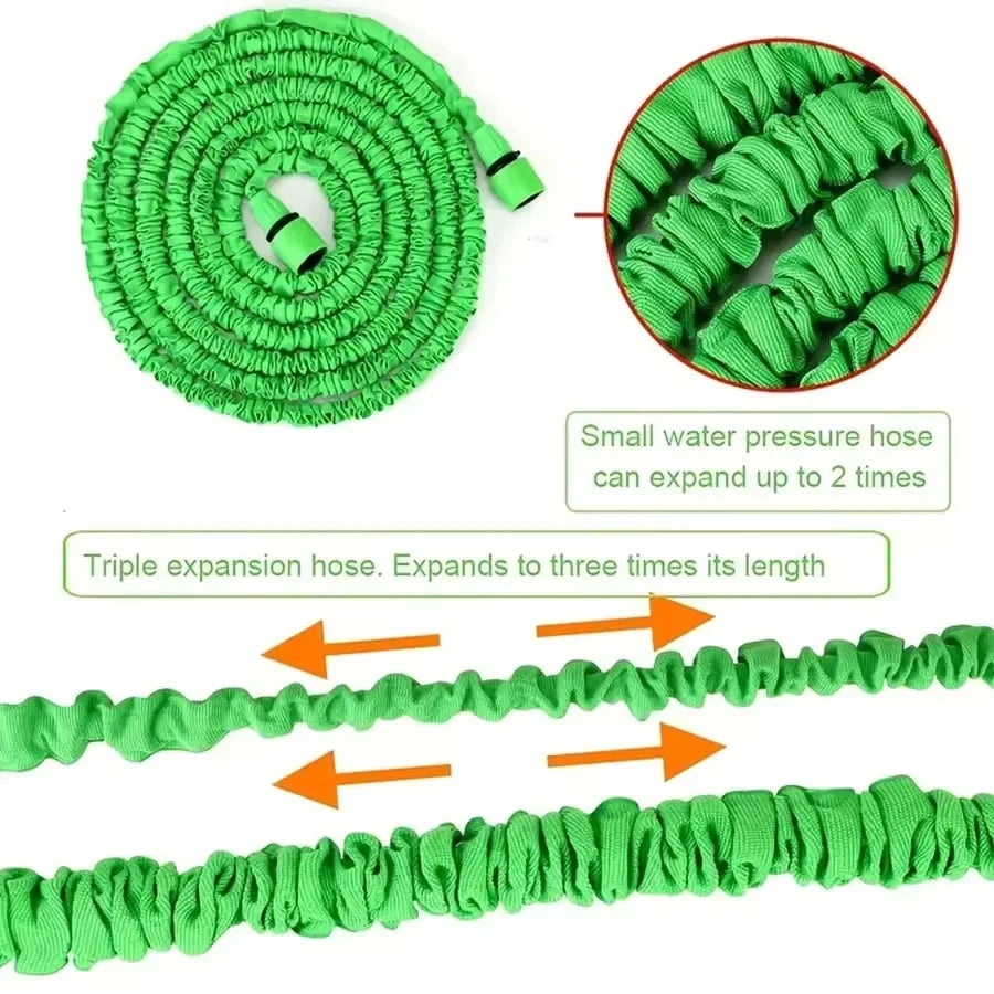 7Water Spraying Functions, Expandable Magic Hose, High-Pressure Car Wash, Water Gun Home Garden Watering Hose pet cat dog shower