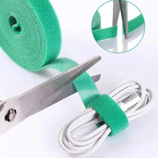 1 Roll Reusable Fastening Tape Cable Ties, Multi-Purpose Cord Organizer, Computer And TV Wire Storage, Data Cable Management Tie