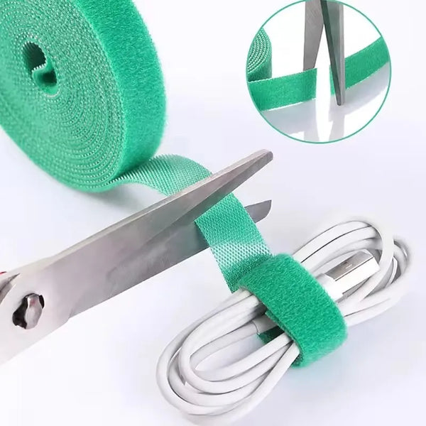 1 Roll Reusable Fastening Tape Cable Ties, Multi-Purpose Cord Organizer, Computer And TV Wire Storage, Data Cable Management Tie