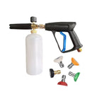 New High Pressure Washer Gun 1/4"Quick Connector M22-14MM Aluminum Snow Foam Lance Soap Water Gun with 5 Tips Portable Water Gun