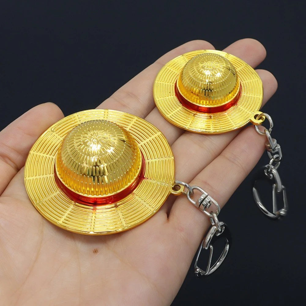 3cm One Piece Monkey D. Luffy Straw Hat Anime Figure Keychain Peripheral Metal Model Collection Birthday Gifts Toys Kids Game