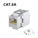 Clearance_CAT6A CAT7 RJ45 Keystone Shielded Slot FTP Zinc Alloy Module Connector Network Insert Tool-Free Coupler 10GB Internet