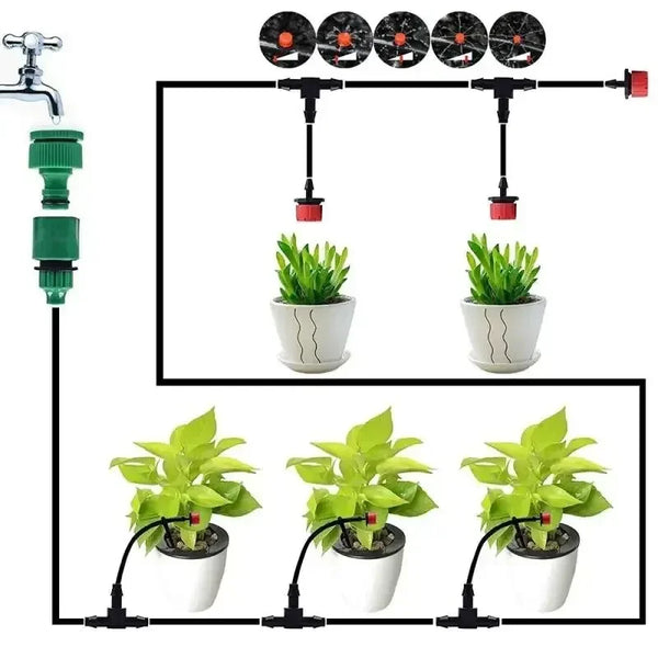 Automatic Watering Garden Hose Micro Drip Watering Kits Adjustable Nozzle Garden Supplies System Water