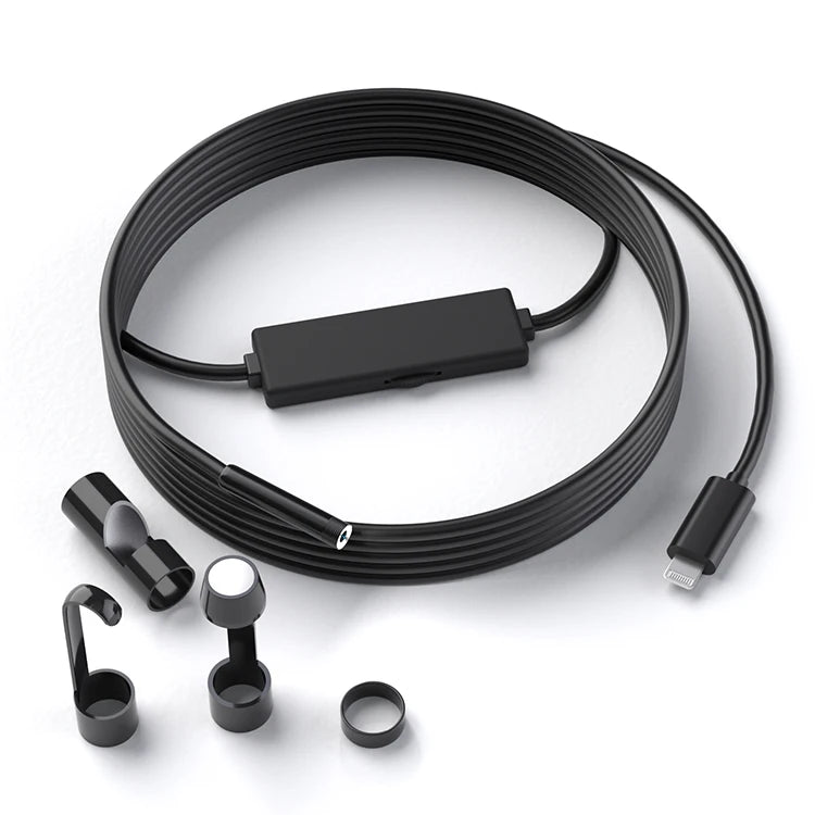 2MP 1080P 8mm Hard Cable  For iPhone  ISO OTG  USB Endoscope Camera CMOS Borescope Inspection Otoscope Digital Microscope 10M