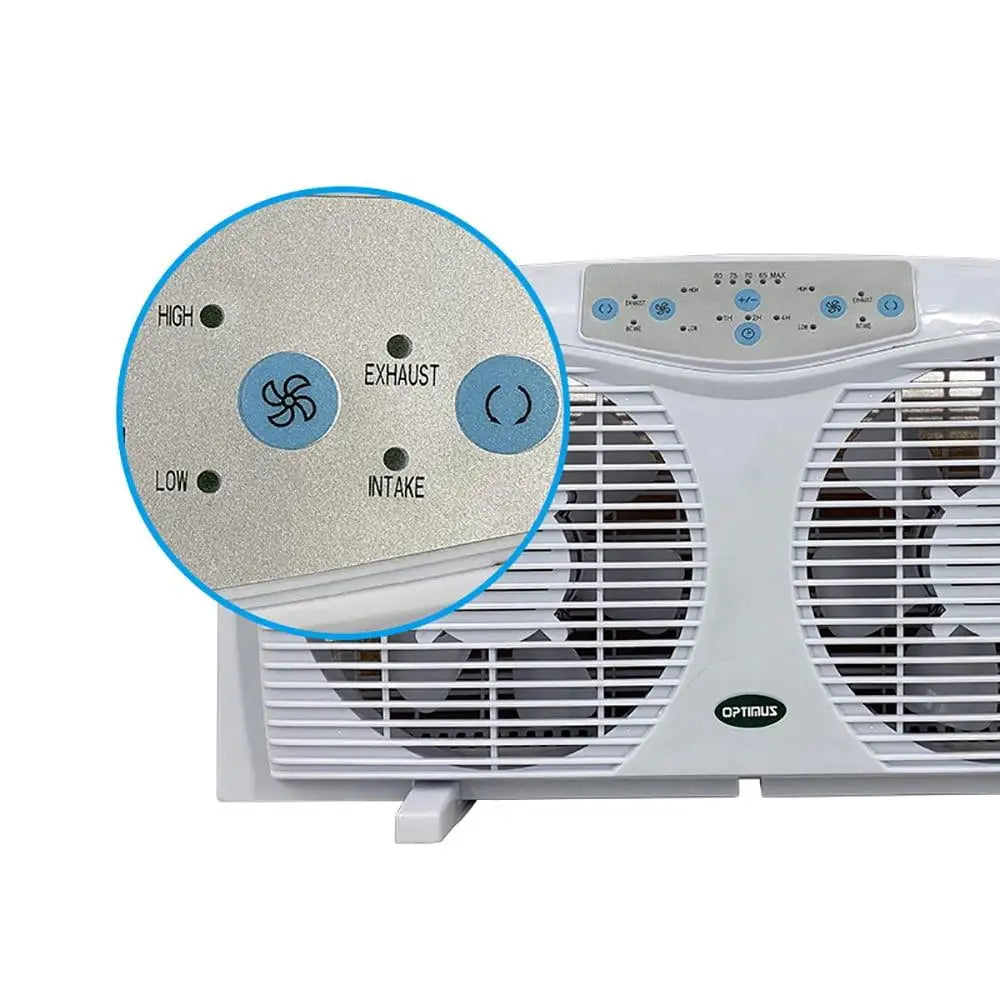 8 Inch Reversible Twin Window Fan 3 Speed Electric Thermostat Efficient Air Circulator Quiet Home Cooling Solution