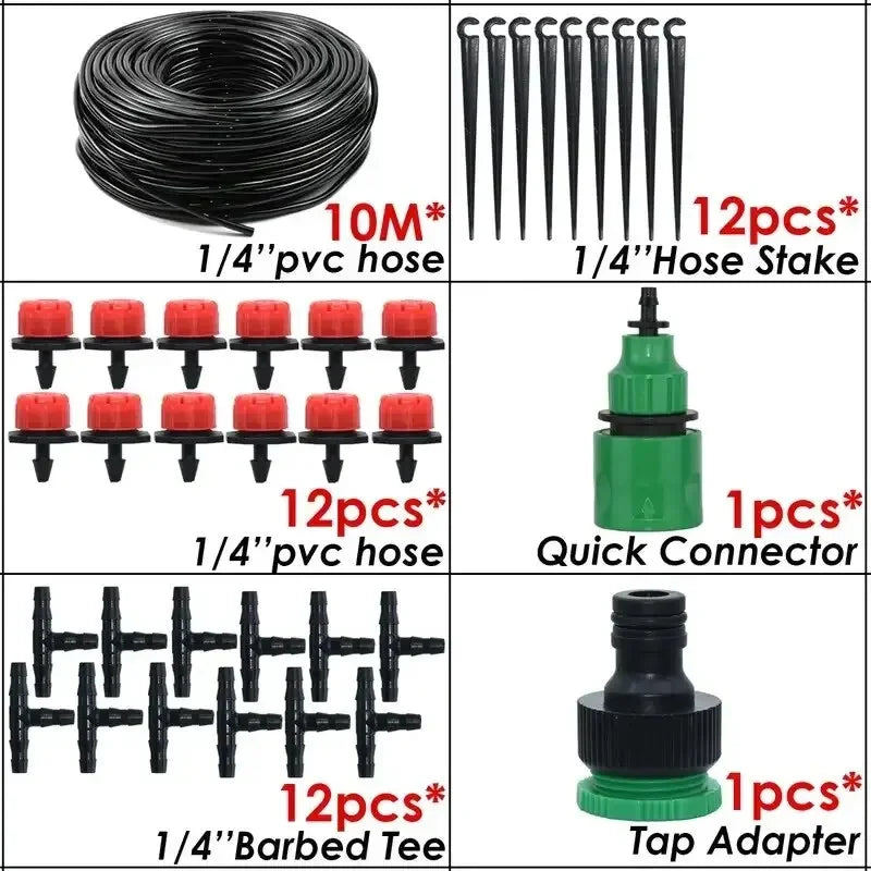 Automatic Watering Garden Hose Micro Drip Watering Kits Adjustable Nozzle Garden Supplies System Water