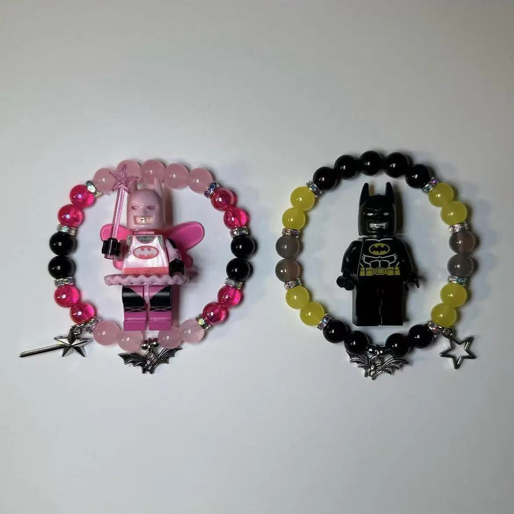 2PCS/set Fast And Furious Bat Matching Bracelets For Couples Bracelets Cool Race Car Victory Banner BFF Beaded Bracelet Jewelry