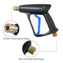 New High Pressure Washer Gun 1/4"Quick Connector M22-14MM Aluminum Snow Foam Lance Soap Water Gun with 5 Tips Portable Water Gun
