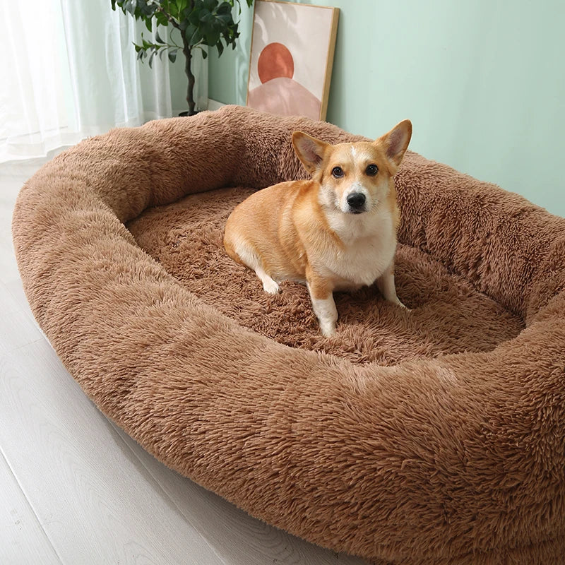 Manufacturer High Quality Menschliches Hundebett Blanket Match Memory Foam Big With Blanket Sofa First Human Dog Bed