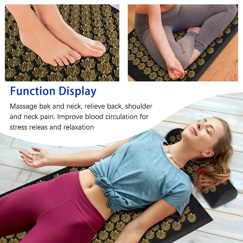Acupressure Mat Kuznetsov's Applicator Yoga Mats Cushion Sensi Massage Body Pillow Foot Massager Mat With Needle Fitness Pilates