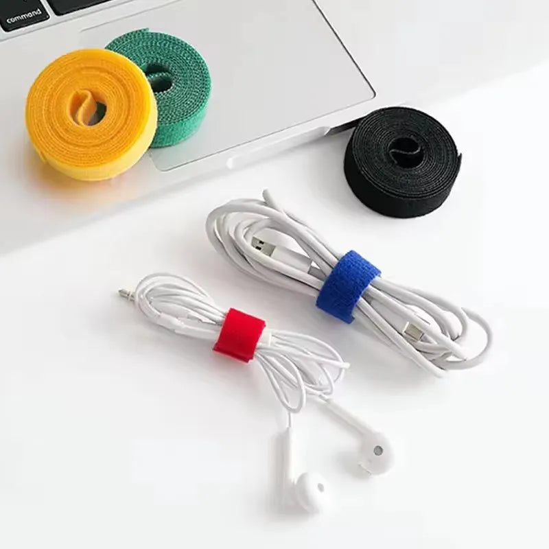 1 Roll Reusable Fastening Tape Cable Ties, Multi-Purpose Cord Organizer, Computer And TV Wire Storage, Data Cable Management Tie