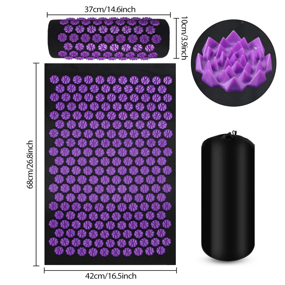 Acupressure Mat Kuznetsov's Applicator Yoga Mats Cushion Sensi Massage Body Pillow Foot Massager Mat With Needle Fitness Pilates