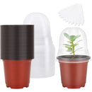 Plant Nursery Pots with Humidity Dome 4 Soft Transparent Plastic Gardening Pot Planting Containers Cups Planter Small Starter S