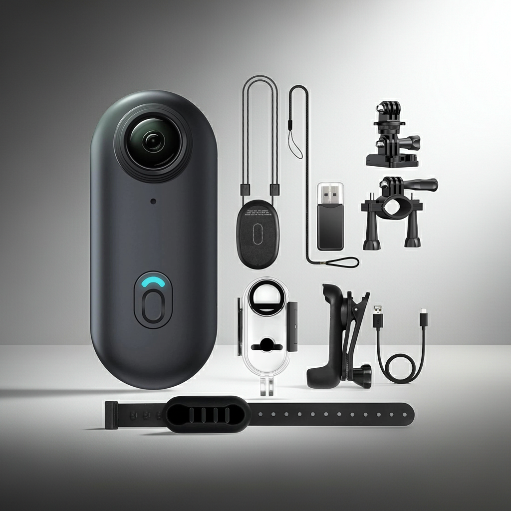 4K Mini WIFI Action Camera 128GB Thumb POV Portable Video Recorder with IPX7 Waterproof Camcorder Helmet Mount Vlogging (Black)