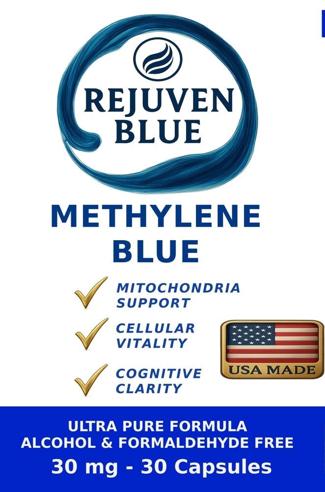 Rejuven Blue Capsules - Premium Methylene Blue Complex with Taurine, Niacinamide, and Vitamin C (30 Capsules)