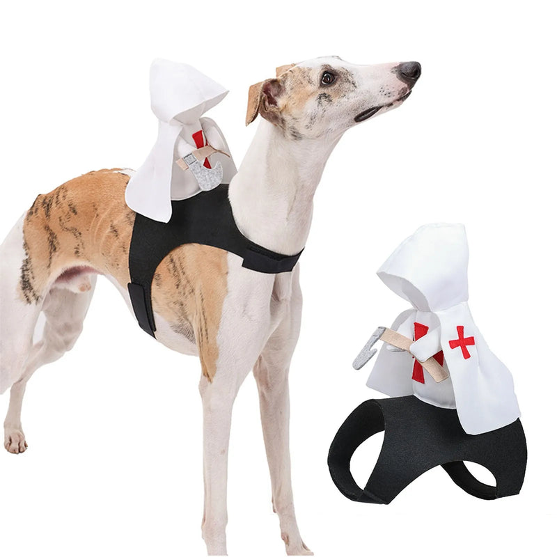 Dog Costumes Halloween Funny Pet Dress Up Clothes For Party Holiday Cute Cosplay Cat Costumes Black White Templar Knights Outfit